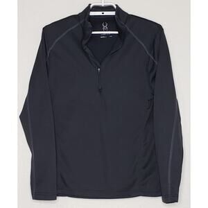Spyder Mens Pullover Shirt or Jacket Small Long Sleeve Black 1/4 Zip Lightweight